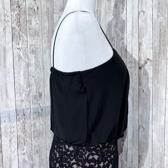 Women's Sweet Storm Dress | Spaghetti Strap | Large | Knee Length | Black | Lace - Picture 9 of 14